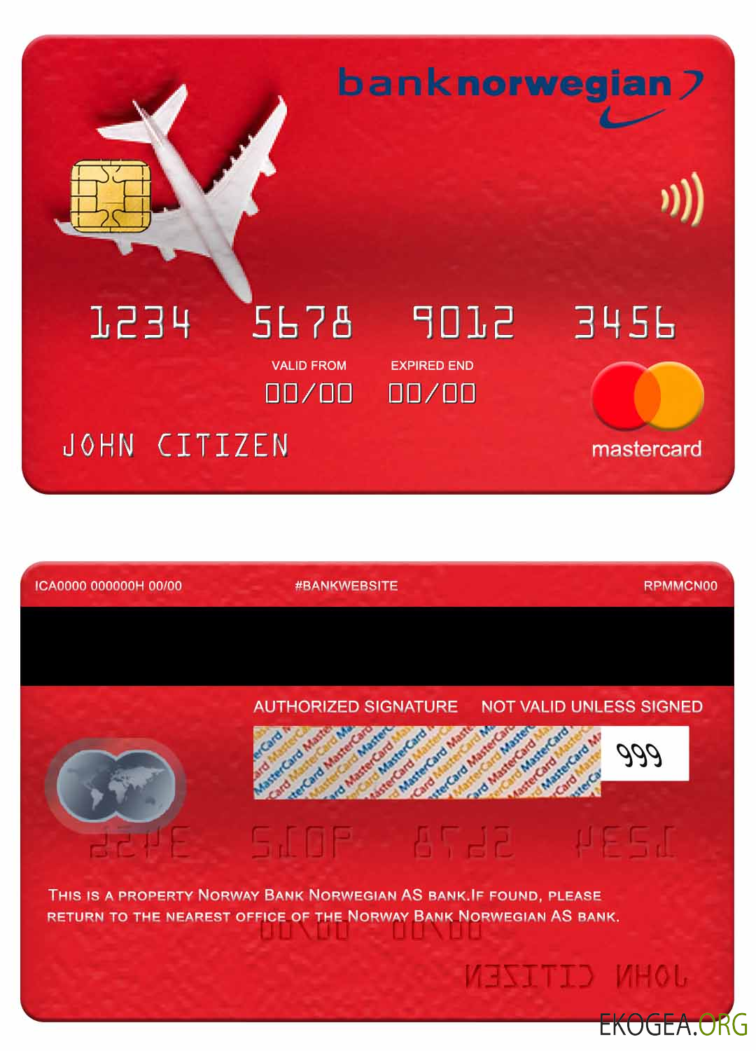 Banque de Norvège Mastercard de la banque norvégienne AS